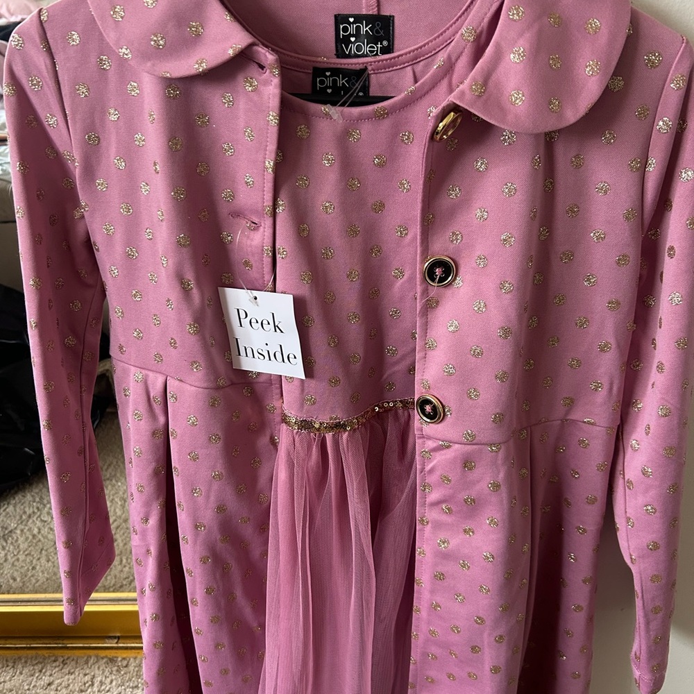 Girls pink and violet cute dress with cover